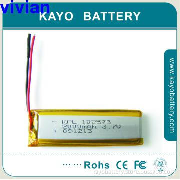 3.7V 2000mAh,102573 Lithium-ion Polymer Batteries